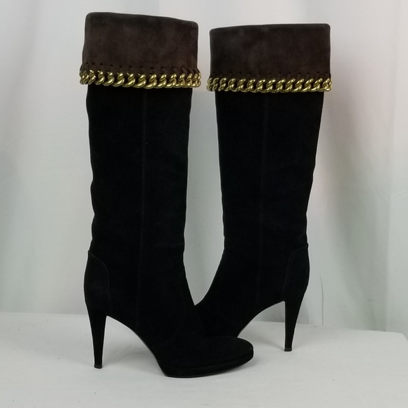 Sergio Rossi Black Suede Over the Knee Boots 39 - Picture 3 of 14